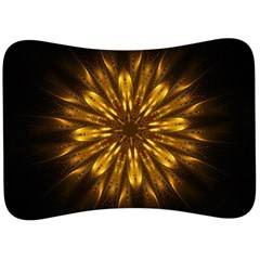 Mandala Gold Golden Fractal Velour Seat Head Rest Cushion by Simbadda
