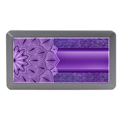 Background Mandala Purple Ribbon Memory Card Reader (mini) by Simbadda