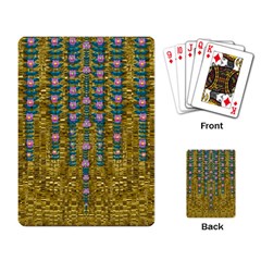 Gold Jungle And Paradise Liana Flowers Playing Cards Single Design by pepitasart