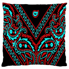 Blue And Red Bandana Large Flano Cushion Case (two Sides) by dressshop
