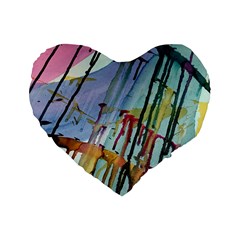 Chaos In Colour  Standard 16  Premium Flano Heart Shape Cushions by ArtByAng
