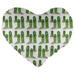 Prickle Plants Large 19  Premium Flano Heart Shape Cushions Front