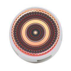 Ornamental Shape Concentric Round 4-port Usb Hub (one Side) by Nexatart