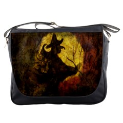 Witch On Moon Messenger Bag by bloomingvinedesign