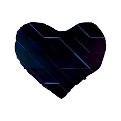 Glass Scifi Violet Ultraviolet Standard 16  Premium Flano Heart Shape Cushions by Sapixe