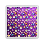 Default Floral Tissue Curtain Memory Card Reader (Square) Front
