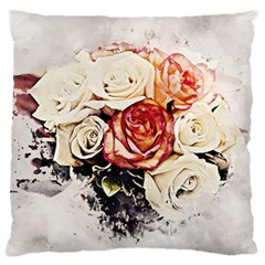 Flowers Background Wallpaper Art Large Flano Cushion Case (one Side) by Sapixe