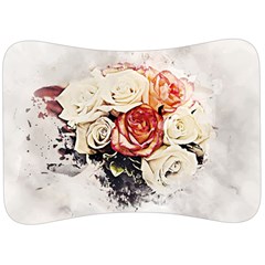 Flowers Background Wallpaper Art Velour Seat Head Rest Cushion by Sapixe
