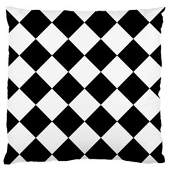 Grid Domino Bank And Black Large Flano Cushion Case (two Sides) by Sapixe