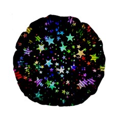 Christmas Star Gloss Lights Light Standard 15  Premium Round Cushions by Sapixe
