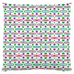 Retro Purple Green Pink Pattern Large Flano Cushion Case (two Sides) by BrightVibesDesign