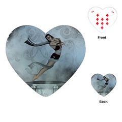 Wonderful  Fairy, Blue Colors Playing Cards (heart) by FantasyWorld7