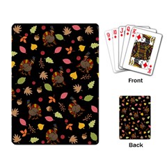 Thanksgiving Turkey Pattern Playing Cards Single Design by Valentinaart