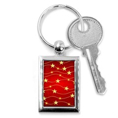 Stars Background Christmas Decoration Key Chains (rectangle)  by Sapixe