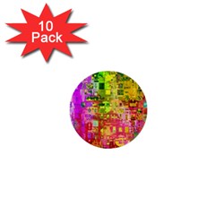 Color Abstract Artifact Pixel 1  Mini Buttons (10 Pack)  by Sapixe