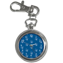 Quebec French Royal Fleur De Lys Elegant Pattern Blue Blue Quebec Fleur De Lys Pattern Blue Key Chain Watches by Quebec