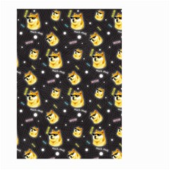 Doge Much Thug Wow Pattern Funny Kekistan Meme Dog Black Background Large Garden Flag (two Sides) by snek