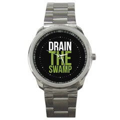 Drain The Swamp Maga Green And Gray Sport Metal Watch by snek