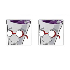 Purple Cup Nerd Cufflinks (square) by grimelab