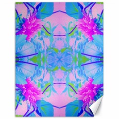 Pink And Purple Dahlia On Blue Pattern Canvas 18  X 24  by myrubiogarden