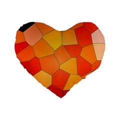 Background Pattern Orange Mosaic Standard 16  Premium Heart Shape Cushions by Mariart
