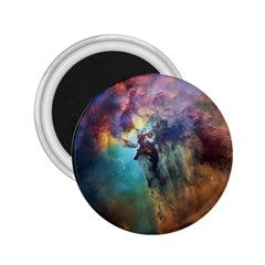 Lagoon Nebula Interstellar Cloud Pastel Pink, Turquoise And Yellow Stars 2 25  Magnets by genx
