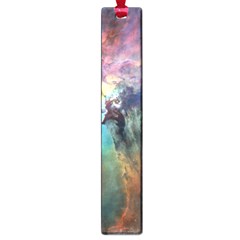 Lagoon Nebula Interstellar Cloud Pastel Pink, Turquoise And Yellow Stars Large Book Marks by genx