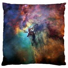 Lagoon Nebula Interstellar Cloud Pastel Pink, Turquoise And Yellow Stars Standard Flano Cushion Case (two Sides) by genx