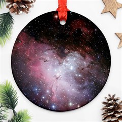 Eagle Nebula Wine Pink And Purple Pastel Stars Astronomy Ornament (round) by genx