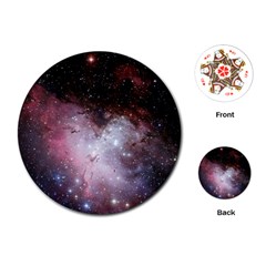 Eagle Nebula Wine Pink And Purple Pastel Stars Astronomy Playing Cards (round) by genx