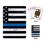 I back the blue The Thin Blue Line with Grunge US flag Playing Cards Single Design Back