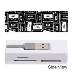 Tape Cassette 80s Retro Genx Pattern Black And White Memory Card Reader (stick) by genx