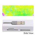 Fluorescent Yellow And Pink Abstract Garden Foliage Memory Card Reader (Stick) Front