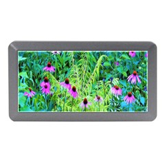 Purple Coneflower Garden With Tiger Eye Tree Memory Card Reader (mini) by myrubiogarden