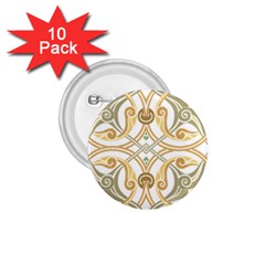 Arabesque Ornament Islamic Art Stencil Drawing 1 75  Buttons (10 Pack) by Wegoenart