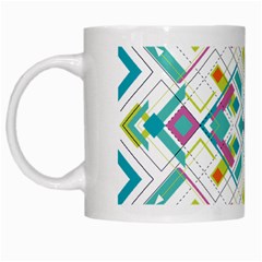 Graphic Design Geometry Shape Pattern Geometric White Mugs by Wegoenart