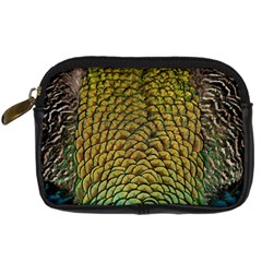 Peacock Bird Feather Color Digital Camera Leather Case by Wegoenart