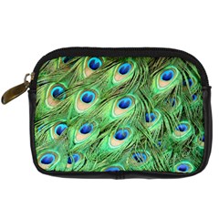 Peacock Feathers Peafowl Digital Camera Leather Case by Wegoenart