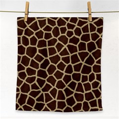 Giraffe Animal Print Skin Fur Face Towel by Wegoenart