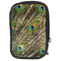 Peacock Feathers Color Plumag Compact Camera Leather Case by Wegoenart