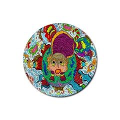 Supersonic Armadillo Rubber Round Coaster (4 Pack)  by chellerayartisans