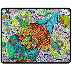 Supersonic Lavahead Lizard Double Sided Fleece Blanket (medium)  by chellerayartisans