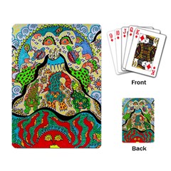 Supersonic Volcanic Sunmoon Faces Playing Cards Single Design by chellerayartisans