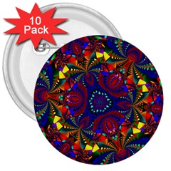 Kaleidoscope Pattern Ornament 3  Buttons (10 Pack)  by Wegoenart