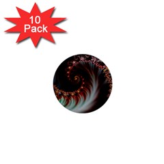 Digital Fractal Fractals Fantasy 1  Mini Buttons (10 Pack)  by Wegoenart