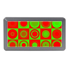 Red Green Christmas Background Memory Card Reader (mini) by Wegoenart