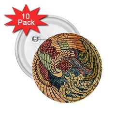 Wings Feathers Cubism Mosaic 2 25  Buttons (10 Pack)  by Wegoenart