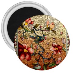 Flower Cubism Mosaic Vintage 3  Magnets by Wegoenart