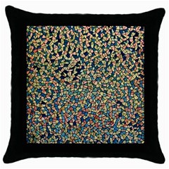 Background Cubism Mosaic Vintage Throw Pillow Case (black) by Wegoenart