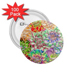 Dahlia Flower Colorful Art Collage 2 25  Buttons (100 Pack)  by Wegoenart